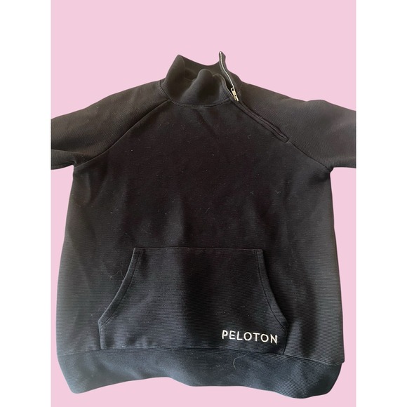 Peloton Small Side Zip Turtleneck Ribbed Long Sleeve‎ Pullover Black Sweater V5 - Picture 1 of 4
